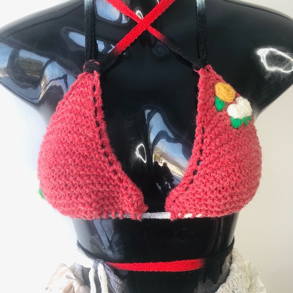 Red Rose Bikini Bra - Picture 1 of 6